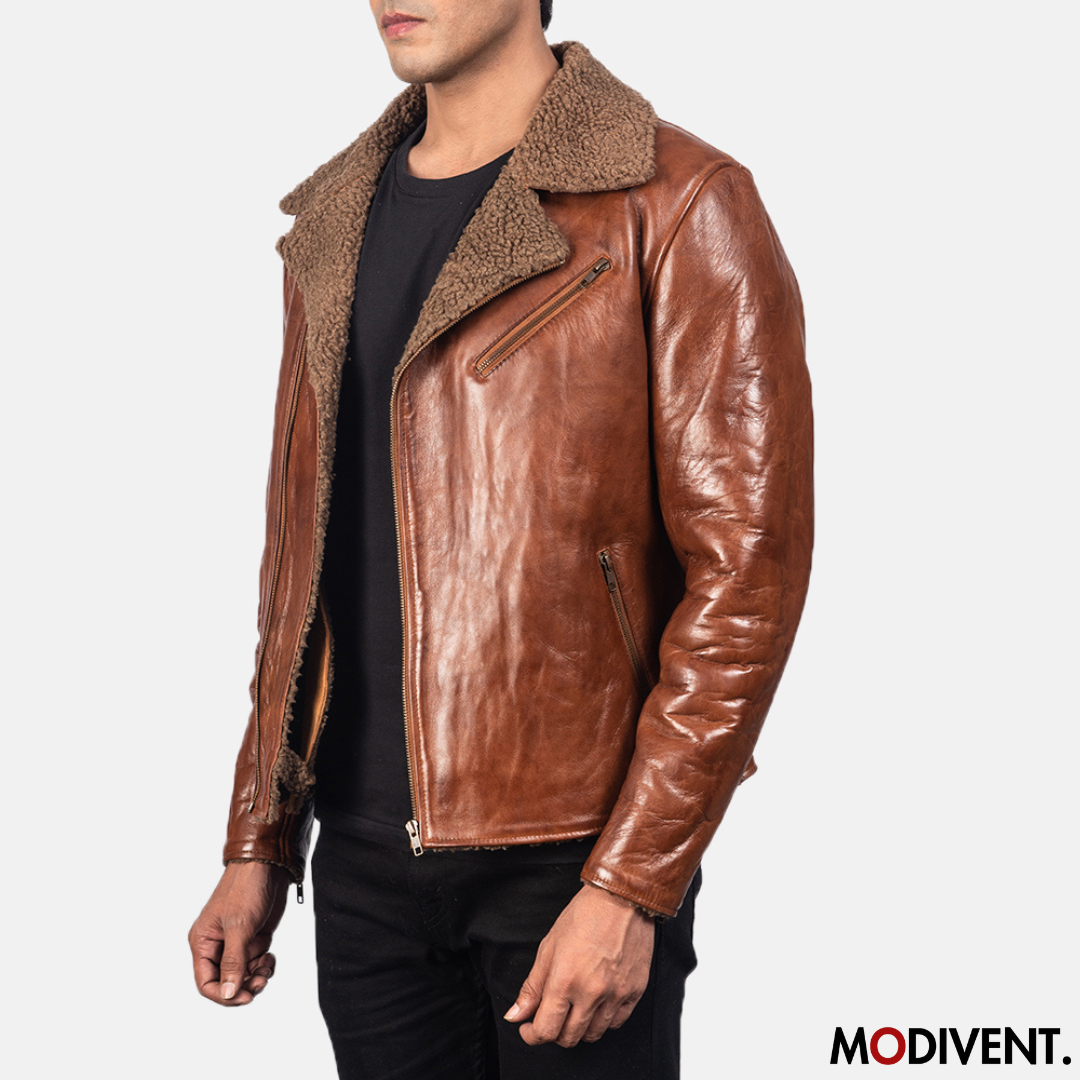 Modivent Shearling Brown Leather Jacket