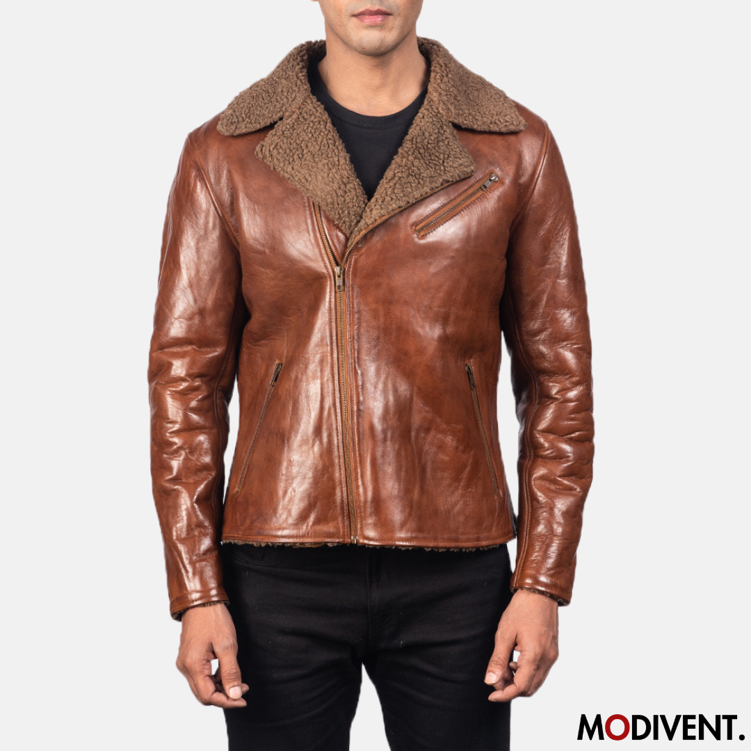 Modivent Shearling Brown Leather Jacket