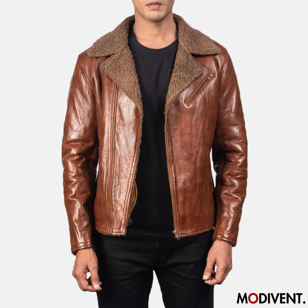 Modivent Shearling Brown Leather Jacket