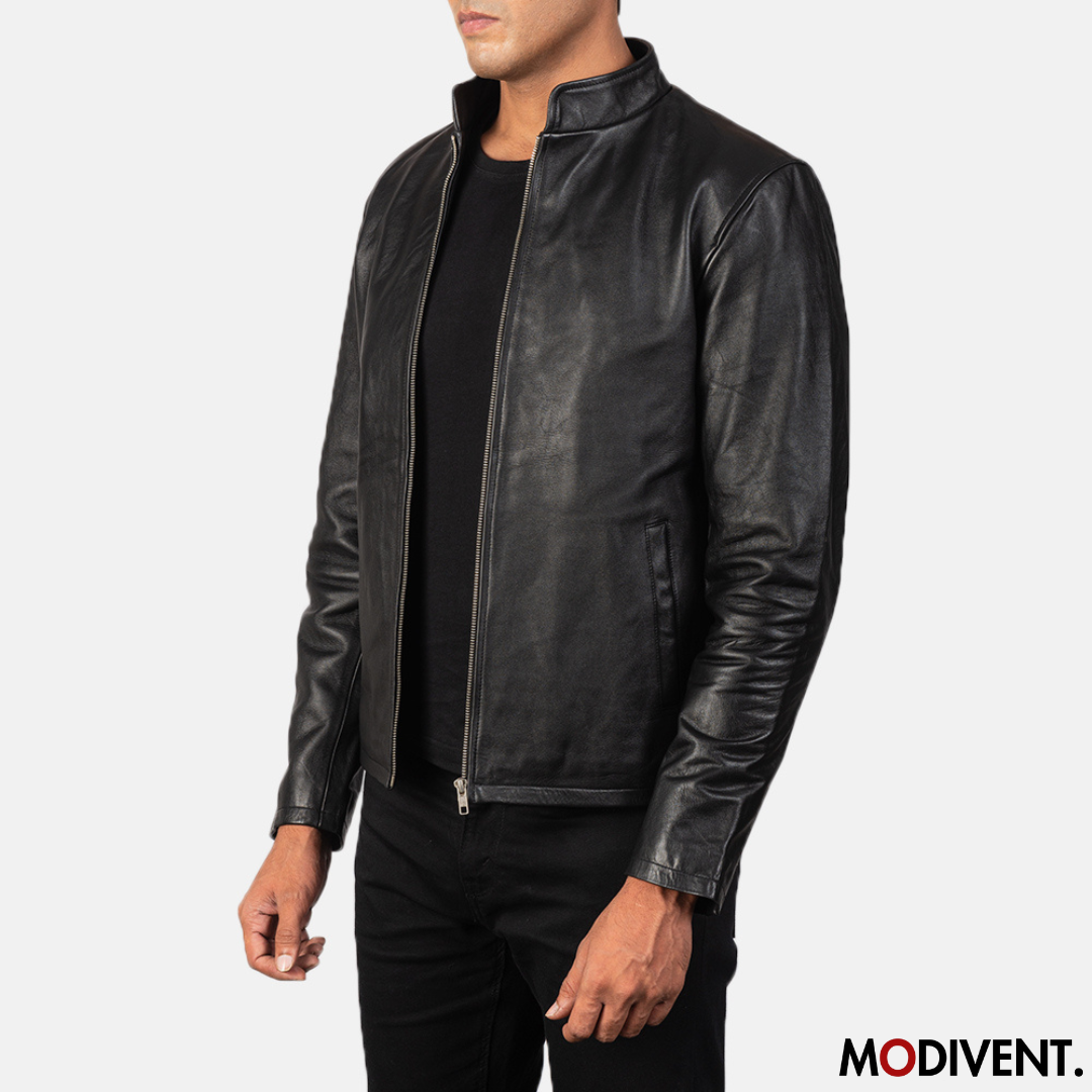 Modivent Alex Black Leather Biker Jacket