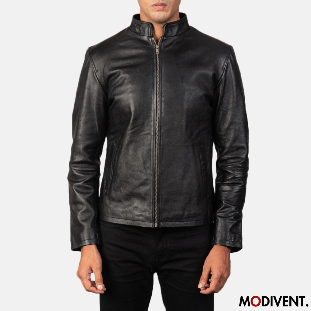 Modivent Alex Black Leather Biker Jacket