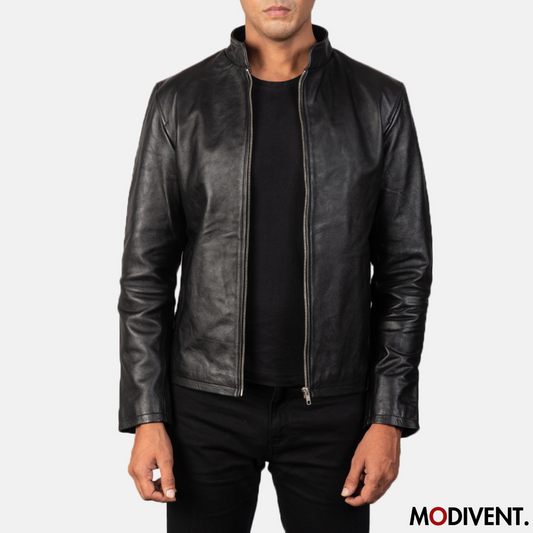 Modivent Alex Black Leather Biker Jacket